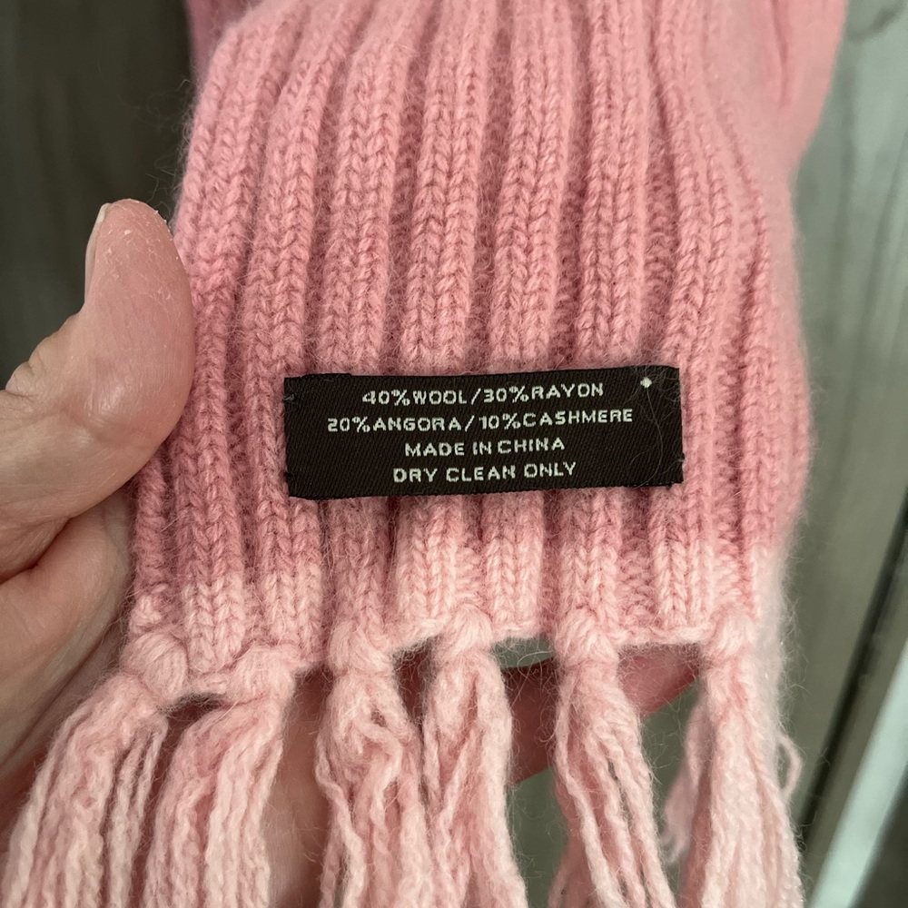 Coach Pink Wool Blend Scarf